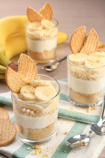 Délicieux pudding à la banane — Photo