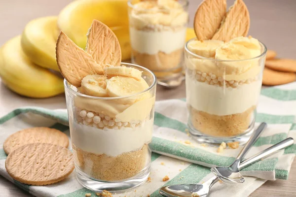 Delicioso budín de plátano — Foto de Stock