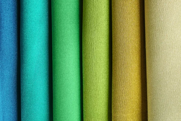 Green composition with fabrics, close up — Stock Photo, Image