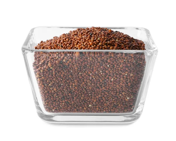 Czerwony quinoa w szklanej misce — Zdjęcie stockowe