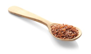 Tahta kaşık kırmızı kargo pirinç 