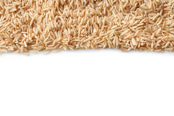 Brunt ris på vit bakgrund — Stockfoto