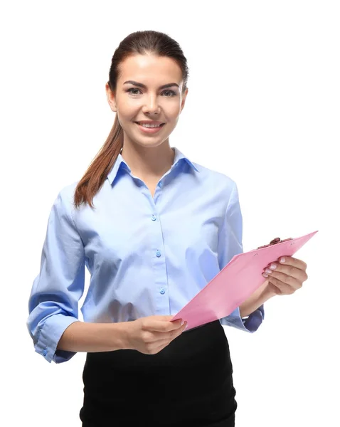 Giovane receptionist femminile — Foto Stock