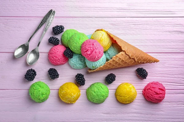 Composition with delicious ice cream — Stock Photo, Image