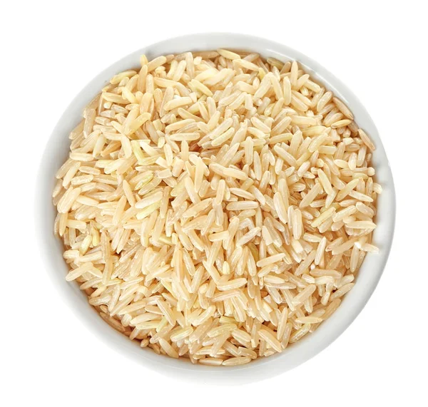 Cuenco con arroz integral — Foto de Stock
