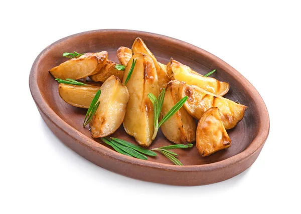 Delicious baked potatoes with rosemary — Stock Photo, Image