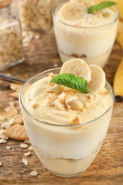 Delicious banana pudding — Stock Photo, Image