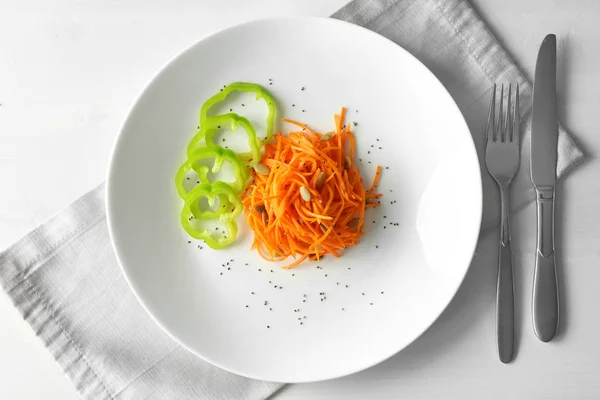 Carrot salad on table — Stock Photo, Image