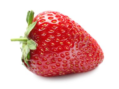 Beyaz üzerine lezzetli çilek 