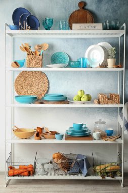 Renkli mutfak kapalı depolama standı