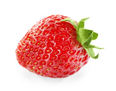 beyaz üzerine taze çilek