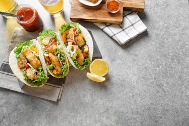 Lezzetli balık tacos