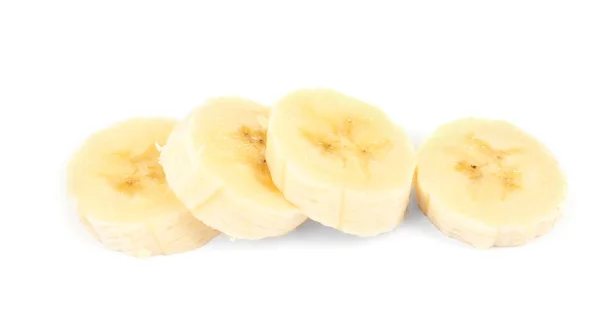 Banana slices on white — Stock Photo, Image