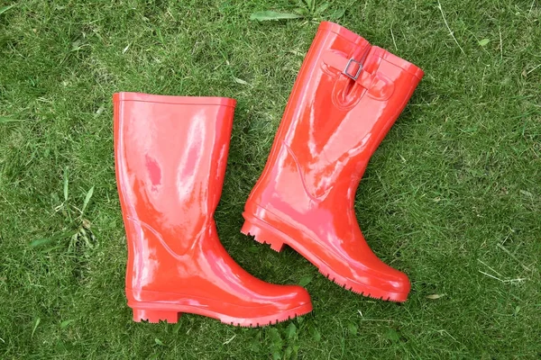 Red rubber boots — Stock Photo, Image