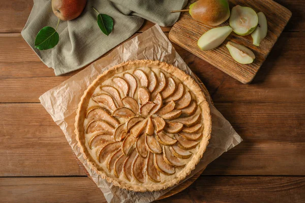 Tasty homemade pear tart — Stock Photo, Image