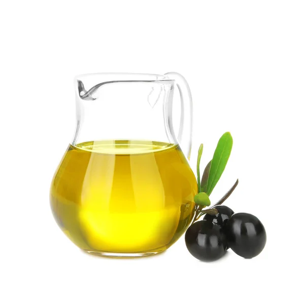 Pitcher with olive oil — Stock Photo, Image