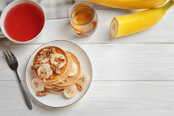 Leckere Bananenpfannkuchen — Stockfoto