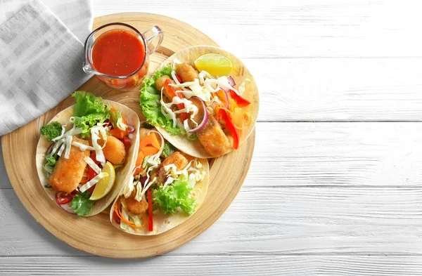 Lahodné rybí tacos — Stock fotografie