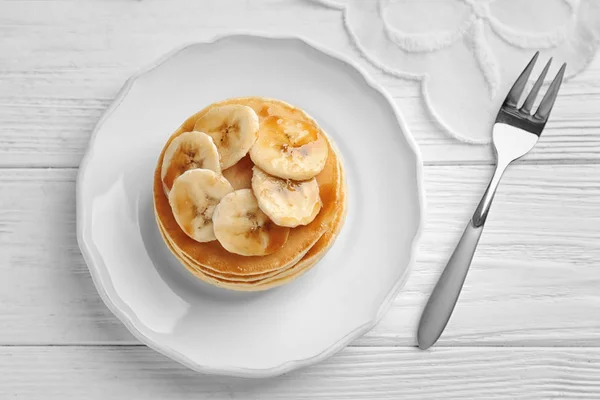 Yummy banana pancakes — Stock Photo, Image