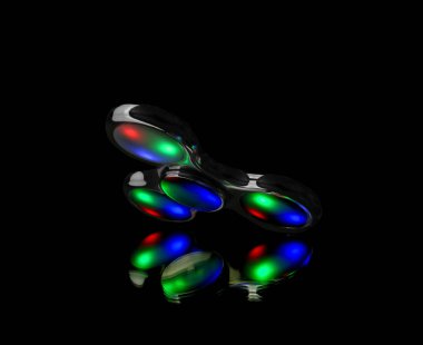 Karanlık ayna arka plan üzerinde modern aydınlık spinner