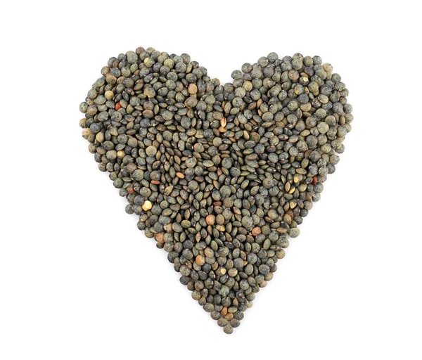 Coração feito de lentilhas — Fotografia de Stock