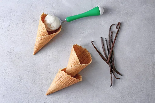 lezzetli vanilyalı dondurma