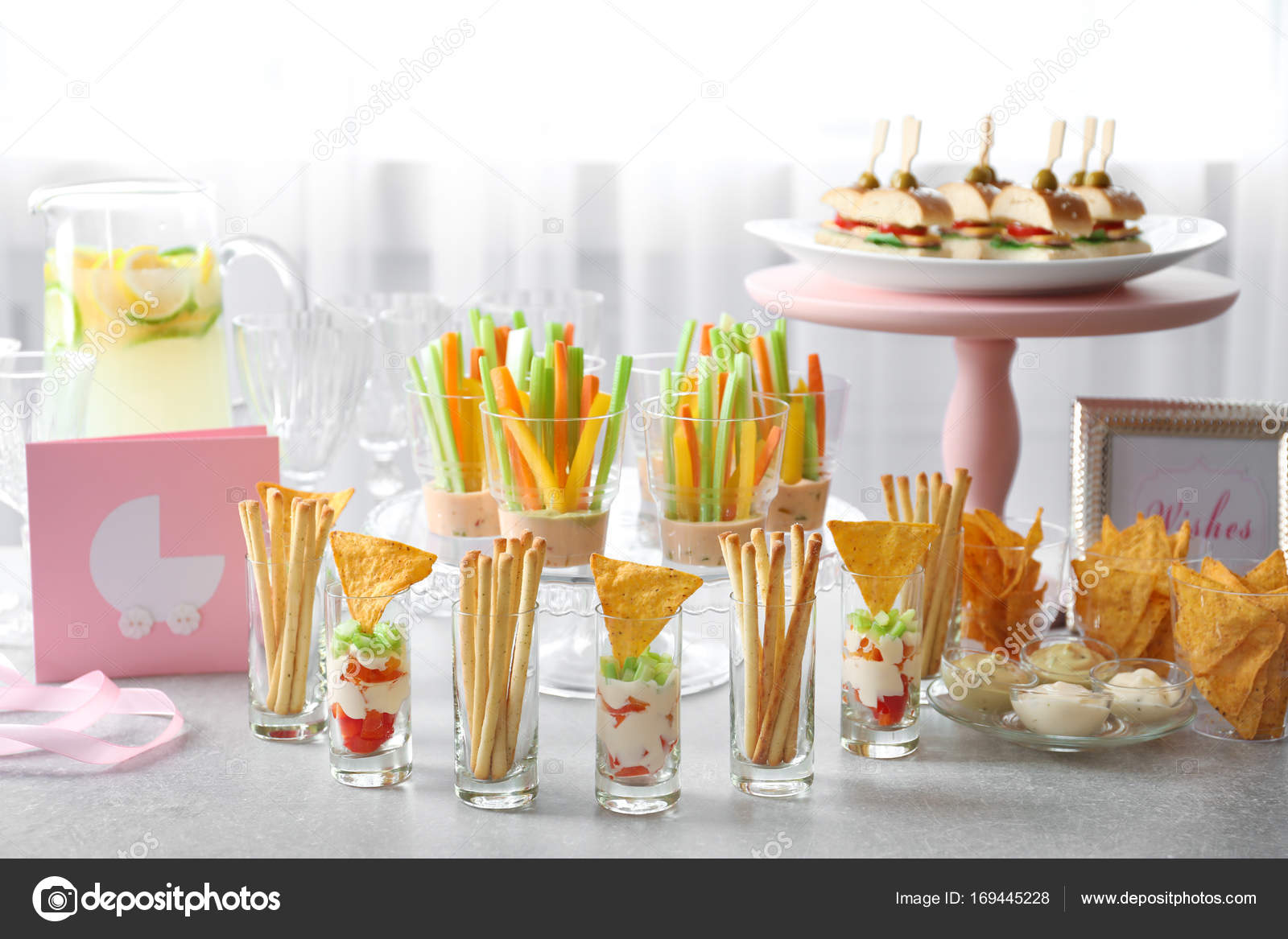 Tasty Food For Baby Shower Party Stock Photo C Belchonock