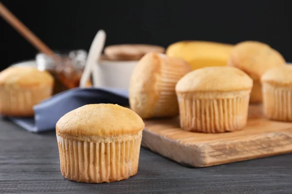 Tablo, closeup muzlu muffin — Stok fotoğraf