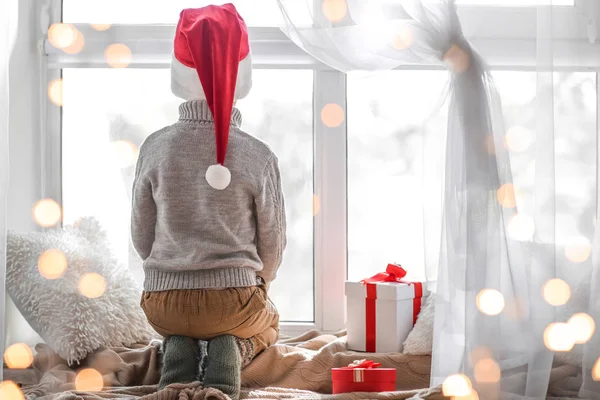 Little boy in Santa hat — Stock Photo, Image