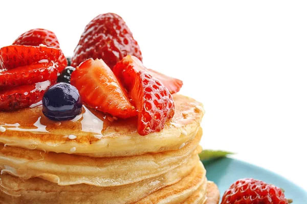 Plate with tasty pancakes — Stock Photo, Image