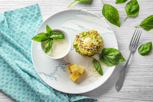 Deliciosos panqueques de brócoli — Foto de Stock