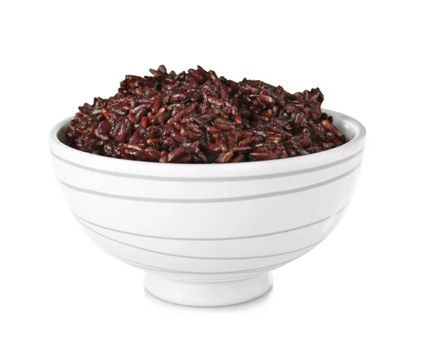 Bowl with brown rice — Stock Photo, Image