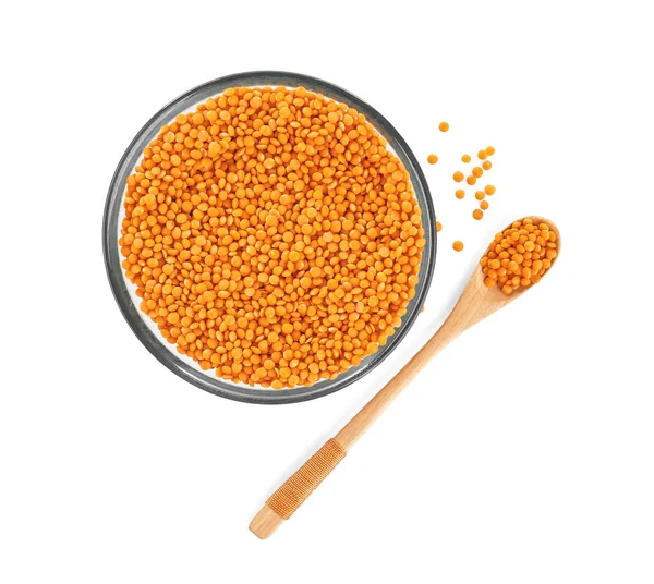 Spoon with healthy lentils — Stock Photo, Image