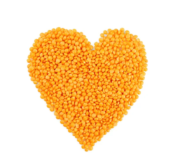 Heart made from lentils — Stock Photo, Image