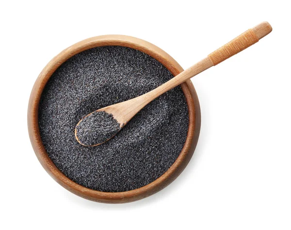 Spoon with poppy seeds — Stock Photo, Image