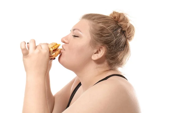 Übergewichtige junge Frau — Stockfoto