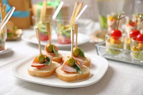 Delicious canapes for party — Stock Photo, Image