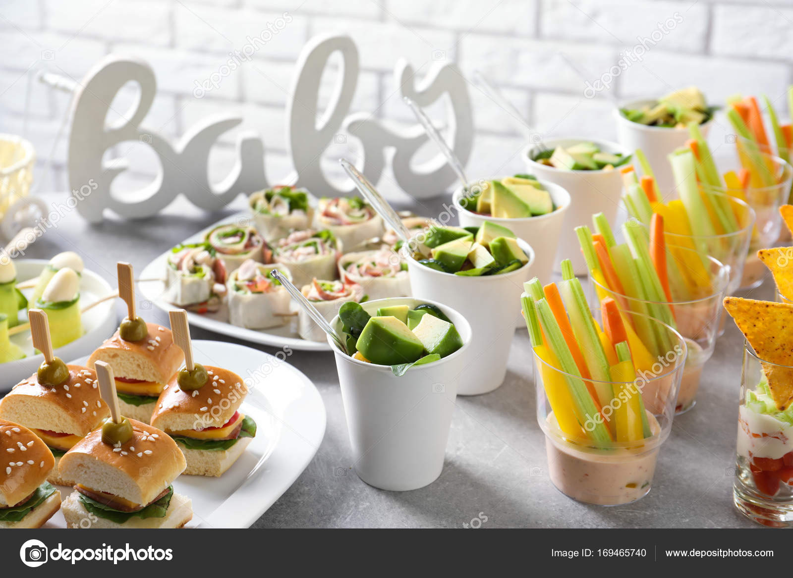 Tasty Food For Baby Shower Party Stock Photo C Belchonock