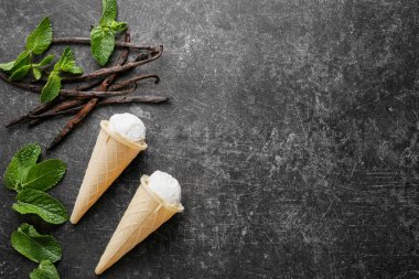 lezzetli vanilyalı dondurma