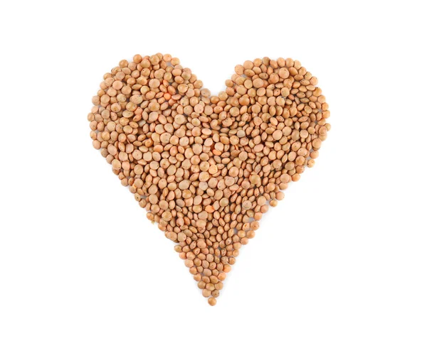 Heart made from lentils — Stock Photo, Image