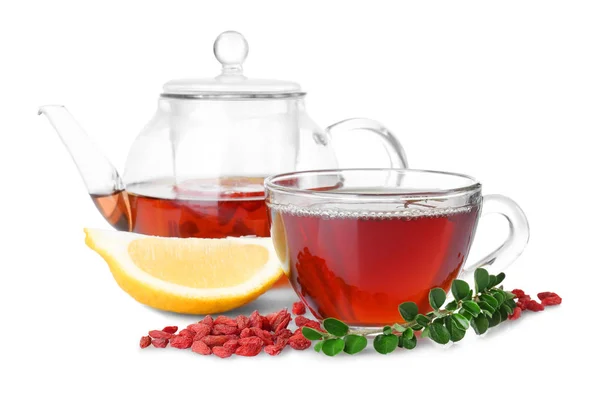 Kompozycja z goji herbaty — Zdjęcie stockowe