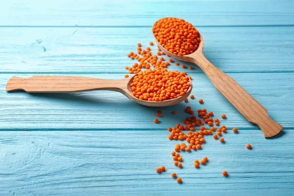健康的なレンズ豆スプーン — ストック写真
