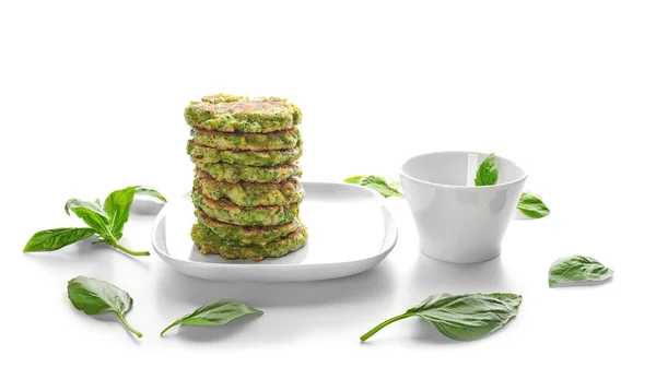 Delicious broccoli pancakes — Stock Photo, Image