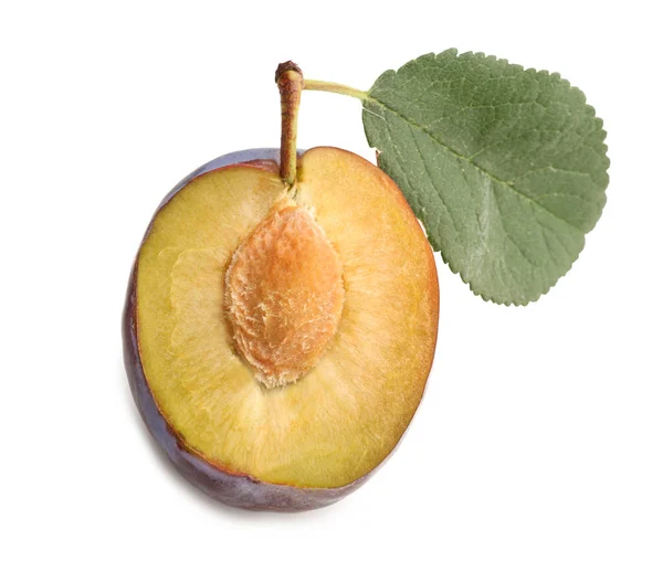 Half of ripe plum — Stock Photo, Image