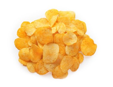 beyaz üzerine patates cipsi 