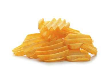 beyaz üzerine patates cipsi 