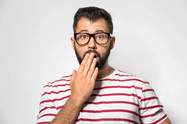 Emotional man on light — Stock Photo, Image