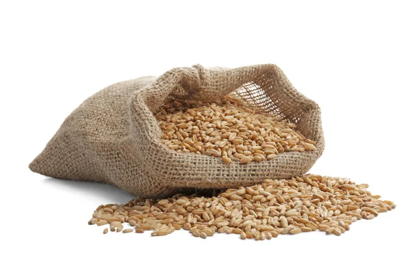 Bolsa con grano de trigo —  Fotos de Stock