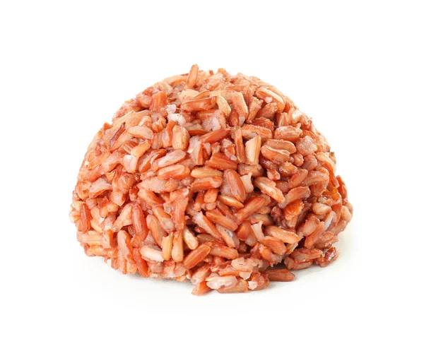Bola de arroz cozido no fundo branco — Fotografia de Stock