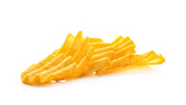 beyaz üzerine patates cipsi 